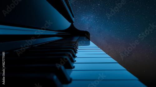 星空に響く静かなピアノ旋律