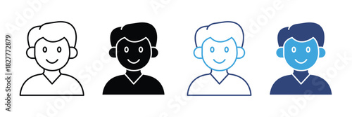 male user avatar icon set. vector illustration
