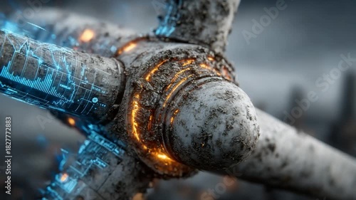 Wallpaper Mural Futuristic machinery with glowing elements in decay Torontodigital.ca