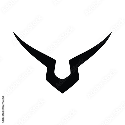 Stylized black abstract symbol resembling a bird, crown, or horns, often associated with power and mystery