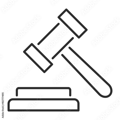 social policy judge hammer web icon