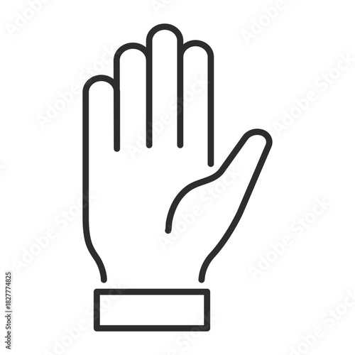 hand up line web icon