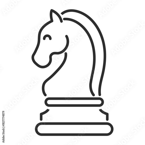 chess horse line web icon