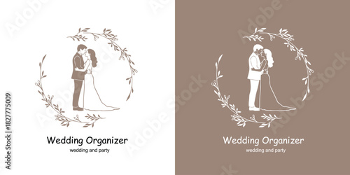 Creative Wedding Organizer Logo with Bouquet Illustration