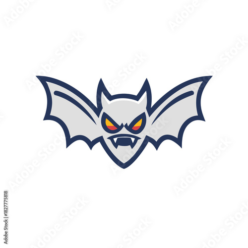 Angry Bat Face Vector Color Icon Illustration