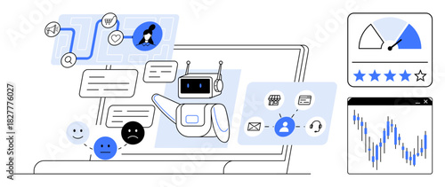AI chatbot technology. AI chatbot tools streamline customer service, data analysis, and user interaction. AI chatbots improve communication and automate tasks for business growth and user
