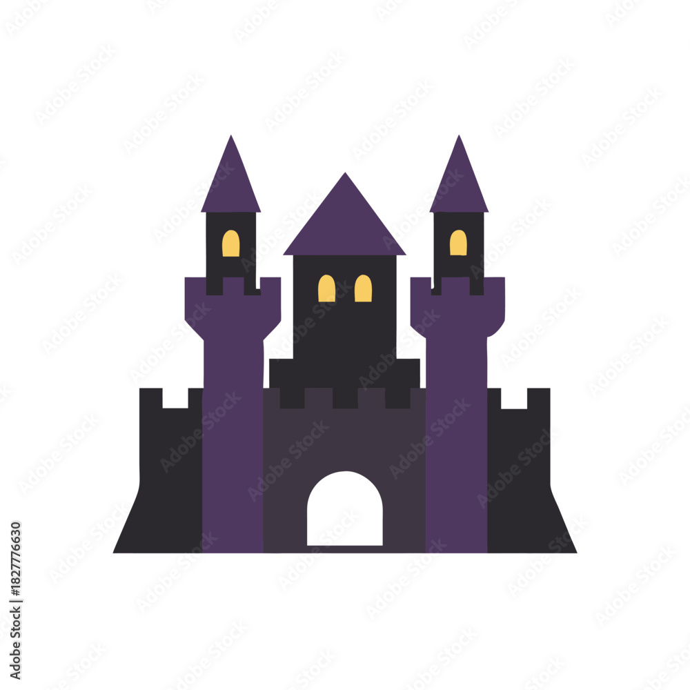 custom made wallpaper toronto digitalDark Castle Vector Color Icon Illustration