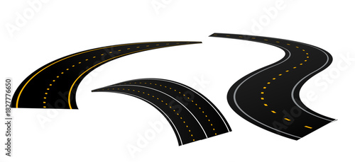 winding road isolated on white