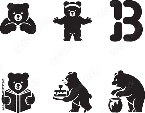 Happy dog head silhouette with floppy ears and wagging tail on a white background dog silhouette