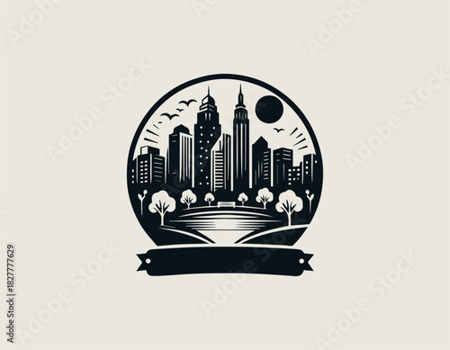 City Park black vector logo illustration