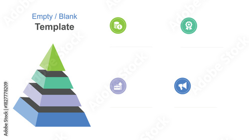 Multilevel Pyramid with Icons Editable Presentation Slide for Business Strategy Planning and Analysis