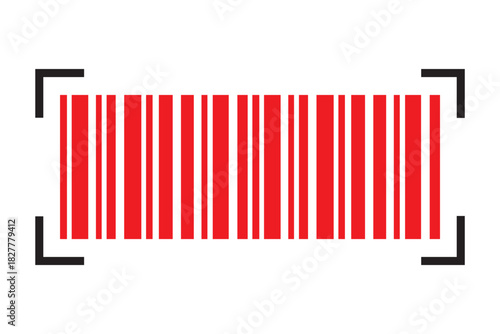 Barcode scan icon. Scan me text. Smartphone usage. barcode sign. payment and identification. Simple digital scanning. Universal code for scanning product or item. 