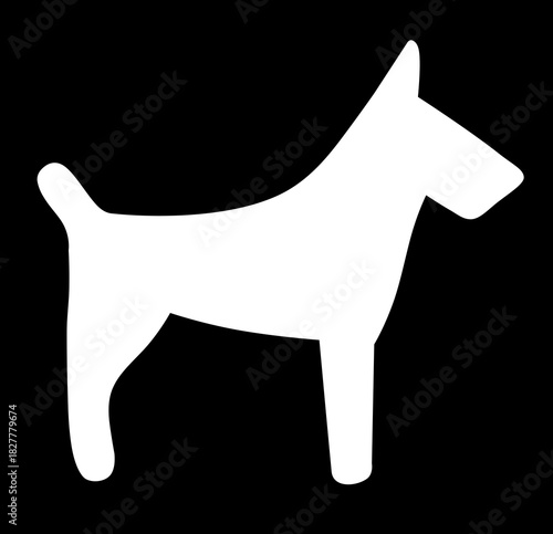 dog icon in flat style on black background	