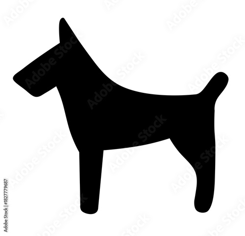 dog icon in flat style on white background