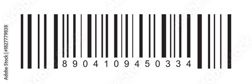 Barcode scan icon. vector bar code with number. Simple fake bar code. Smartphone usage. payment and identification. Scan barcode icon outline collection. Universal code for scanning a product or item.