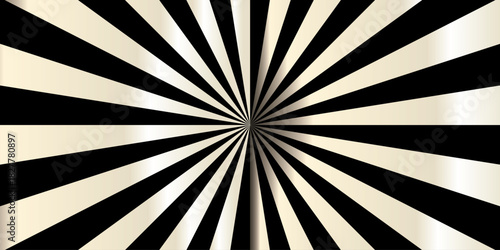 Abstract vivid background with dynamic golden and black radial lines converging towards the center,Fun minimalist pattern with sunbeam waves. Yellow ray sunburst cartoon,pop ad shine retro....