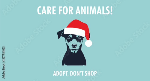Show your love this holiday season and adopt a dog! Remind everyone to care for animals and make a difference by adopting, don't shop