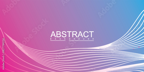 Abstract Background with Gradient and Flowing White Lines Design.