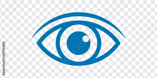 Eye sign illustration. Vector. Cerulean icon on transparent background.Print