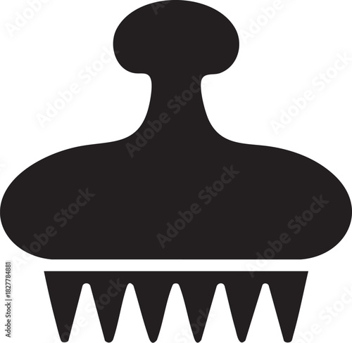 Hair Scalp Brush Silhouette Icon – Minimal Vector