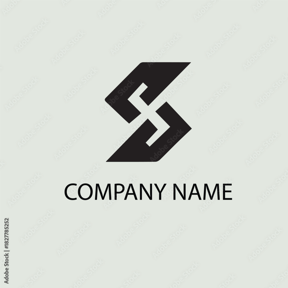 Fototapeta premium Letter S black white logo