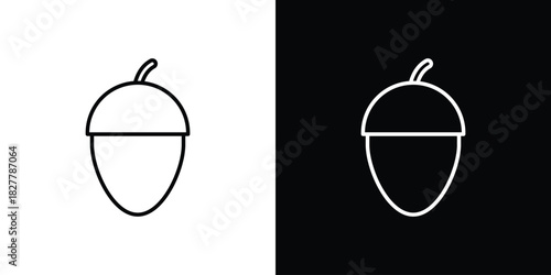 Acorn icons set with editable black and white stroke line style for ui designs
