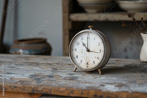 Wallpaper Mural The clock shows midnight in a well-organized area that features rustic decor. The setting is calm, emphasizing simplicity and cleanliness, inviting reflection Torontodigital.ca