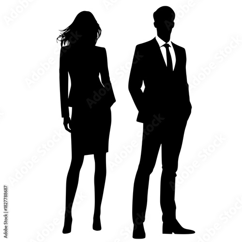 business woman and man