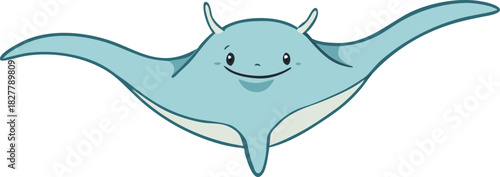 Friendly manta ray illustration vector graphic scalable eps ocean animal art