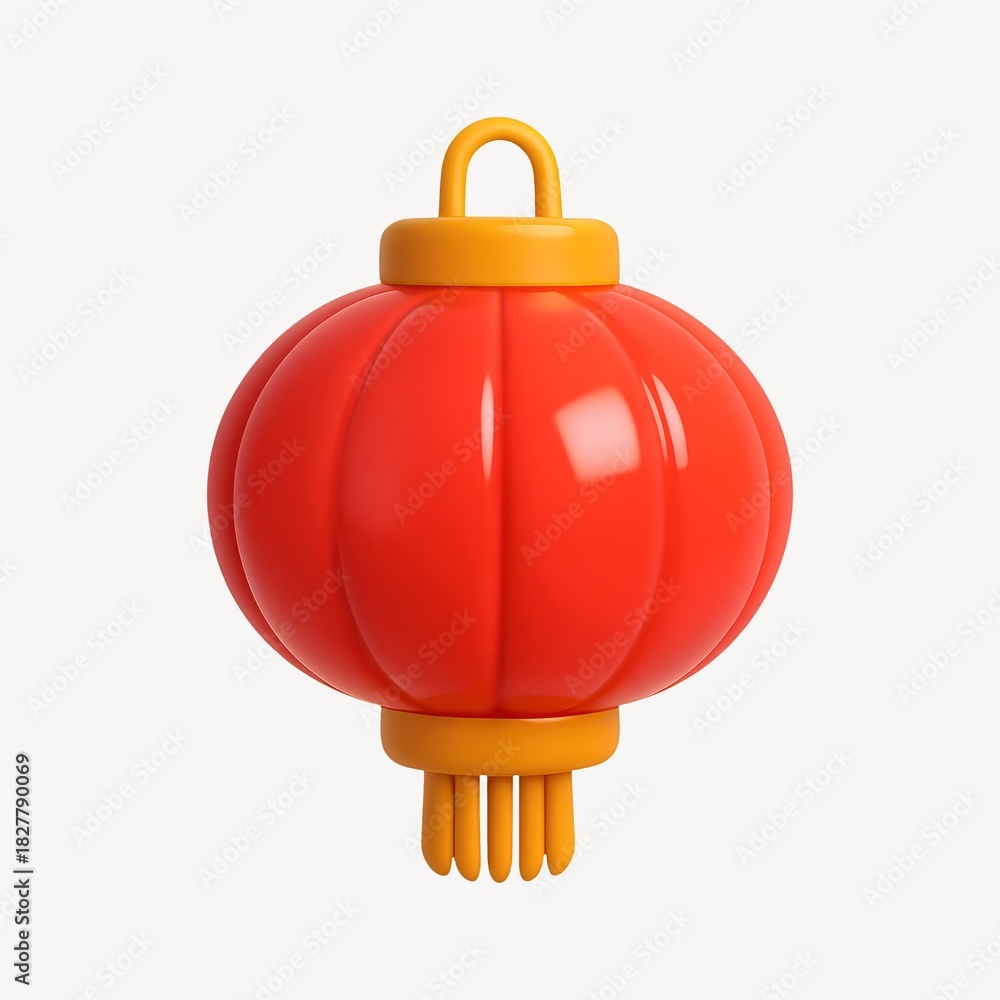 Fototapeta premium Vibrant festive red lantern illustration.
