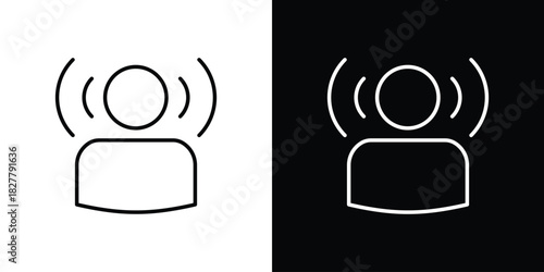 Brand awareness icons set with editable black and white stroke line style for ui designs
