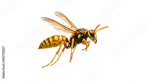 Φωτογραφία Isolated yellow jacket wasp insect, close-up detailed image, natural outdoor env