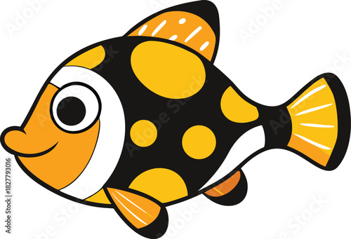 Cute clown triggerfish vector illustration scalable eps icon aquatic marine life
