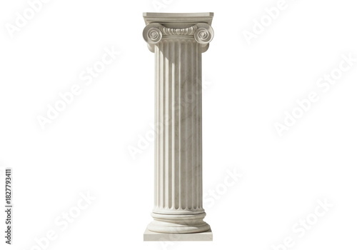 Obraz na płótnie Isolated Ionic column classical architectural detail single element design building marble