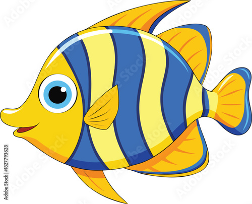 Vibrant cartoon angelfish illustration scalable vector graphic for design projects