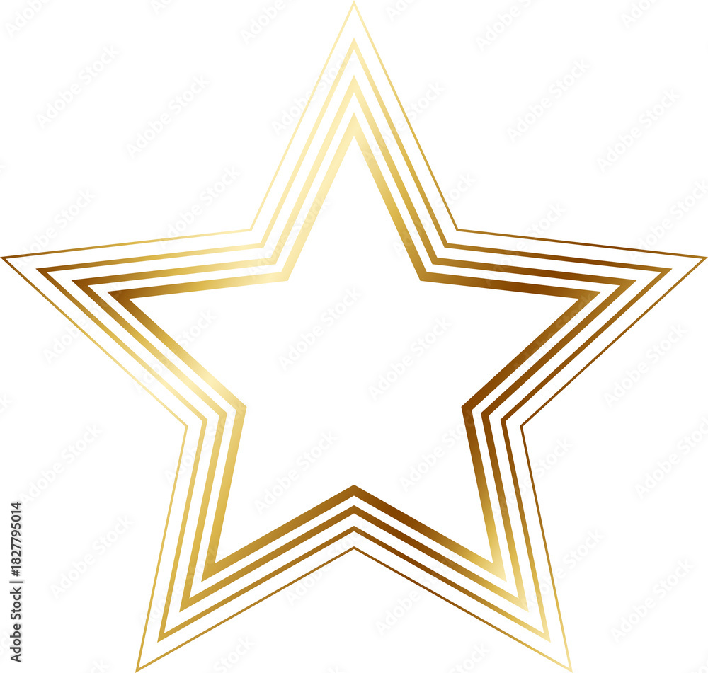Naklejka premium Gold Line Star