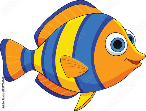 Vibrant cartoon angelfish vector illustration scalable tropical fish art