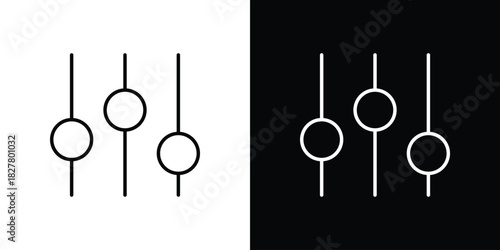Filter Button icons set with editable black and white stroke line style for ui designs
