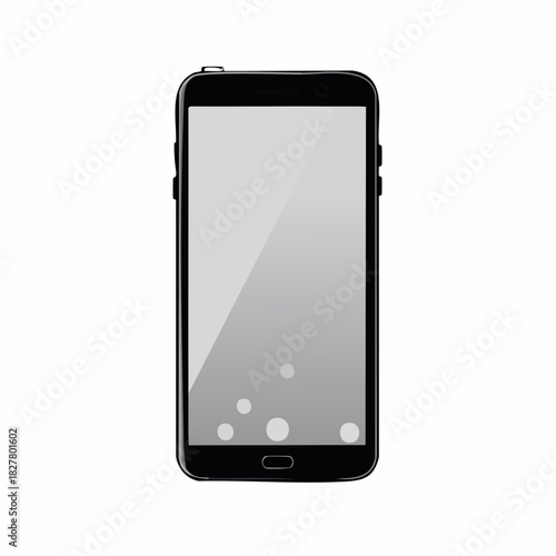 スマートフォン画面の保護ガラスフィルムに入った気泡のベクターイラスト　失敗、トラブル