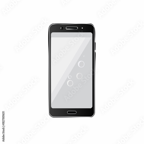 スマートフォン画面の保護ガラスフィルムに入った気泡のベクターイラスト　失敗、トラブル