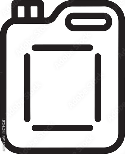 Outline icon of a jerrycan or fuel container on a white background Keywords: jerrycan, fuel