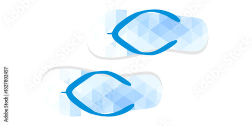 Cute hand drawn flip flops, cartoon flat vector illustration isolated on white background. Summer shoes, sandals or beach footwear.