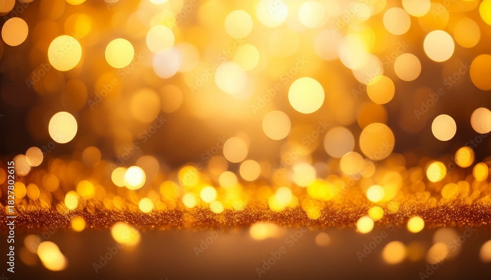 Fototapeta premium Golden Yellow Abstract Bokeh Background With Warm Glowing Circles Perfect For Festive Autumn Themes