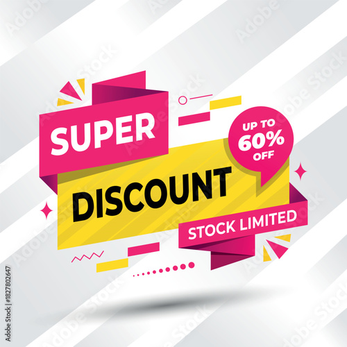 Super Discount Sale Banner with Limited Time Offer