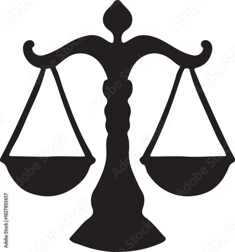 Golden scales of justice vector illustration, a legal symbol of law, balance, and equality for court and business