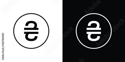 Hryvnia icons set with editable black and white stroke line style for ui designs