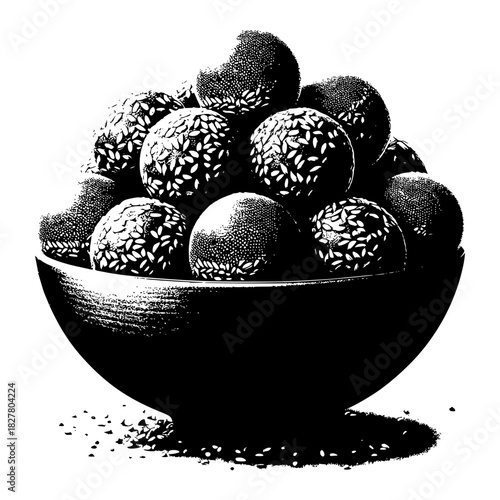 Ladoos made of jaggery and sesame seeds for Makarsankranti vector image illustration