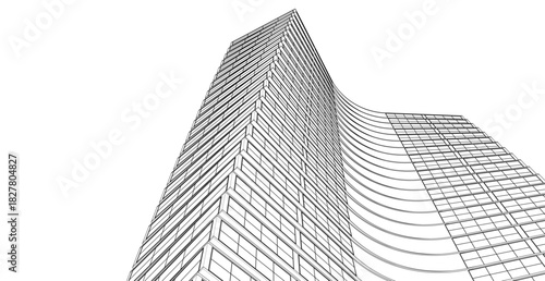 ​​abstract architecture 3d illustration background