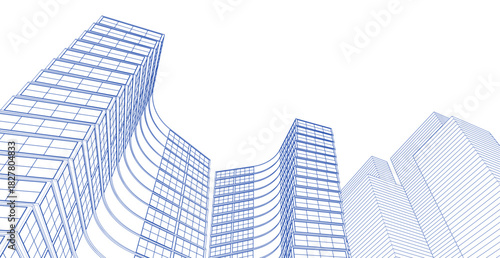 ​​abstract architecture 3d illustration background