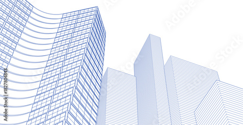 ​​abstract architecture 3d illustration background
